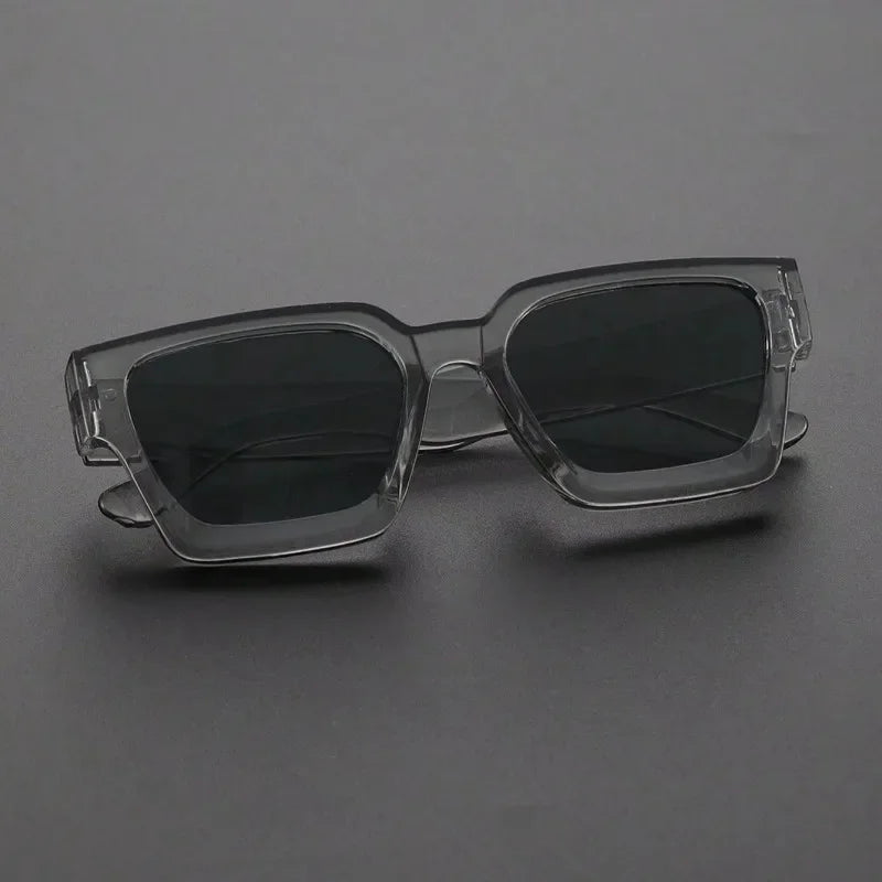 1PC Unisex Plastic Fashion Square Frame Sunglasses For Street Photography And Beach Trips Driving Accessories