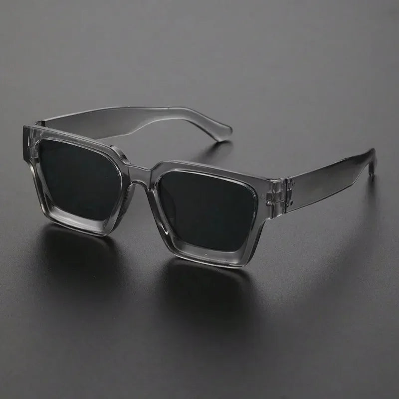 1PC Unisex Plastic Fashion Square Frame Sunglasses For Street Photography And Beach Trips Driving Accessories